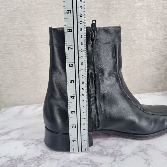 F.D. Leather Equestrian Boots Black Vintage Men's Sz 8.5 English Paddock Riding - Picture 12 of 13